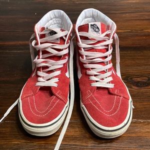 VANS red high tops Mens size 7.0 / Womens size 8.5